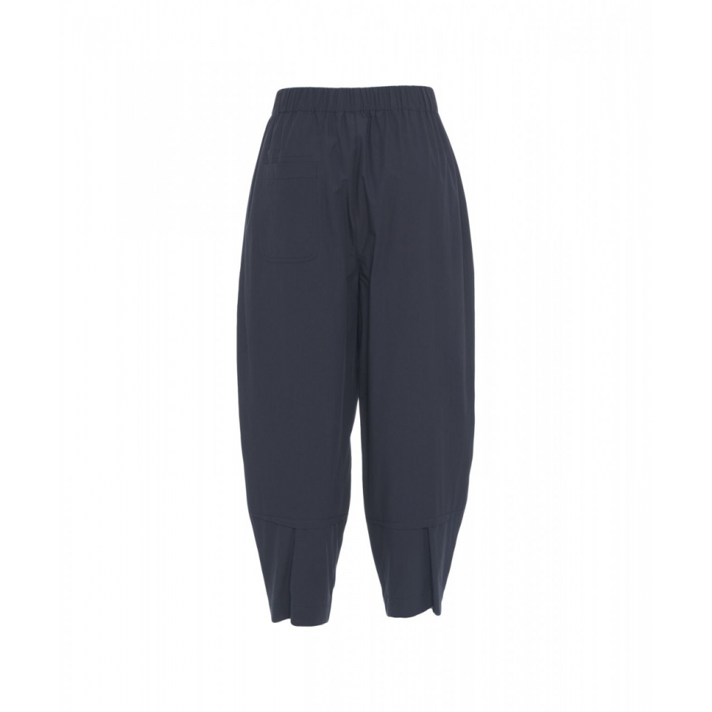 Pantaloni carrot fit in popeline blu scuro