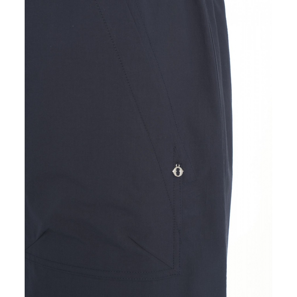 Pantaloni carrot fit in popeline blu scuro