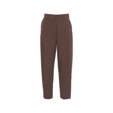 Pantaloni in popeline marrone