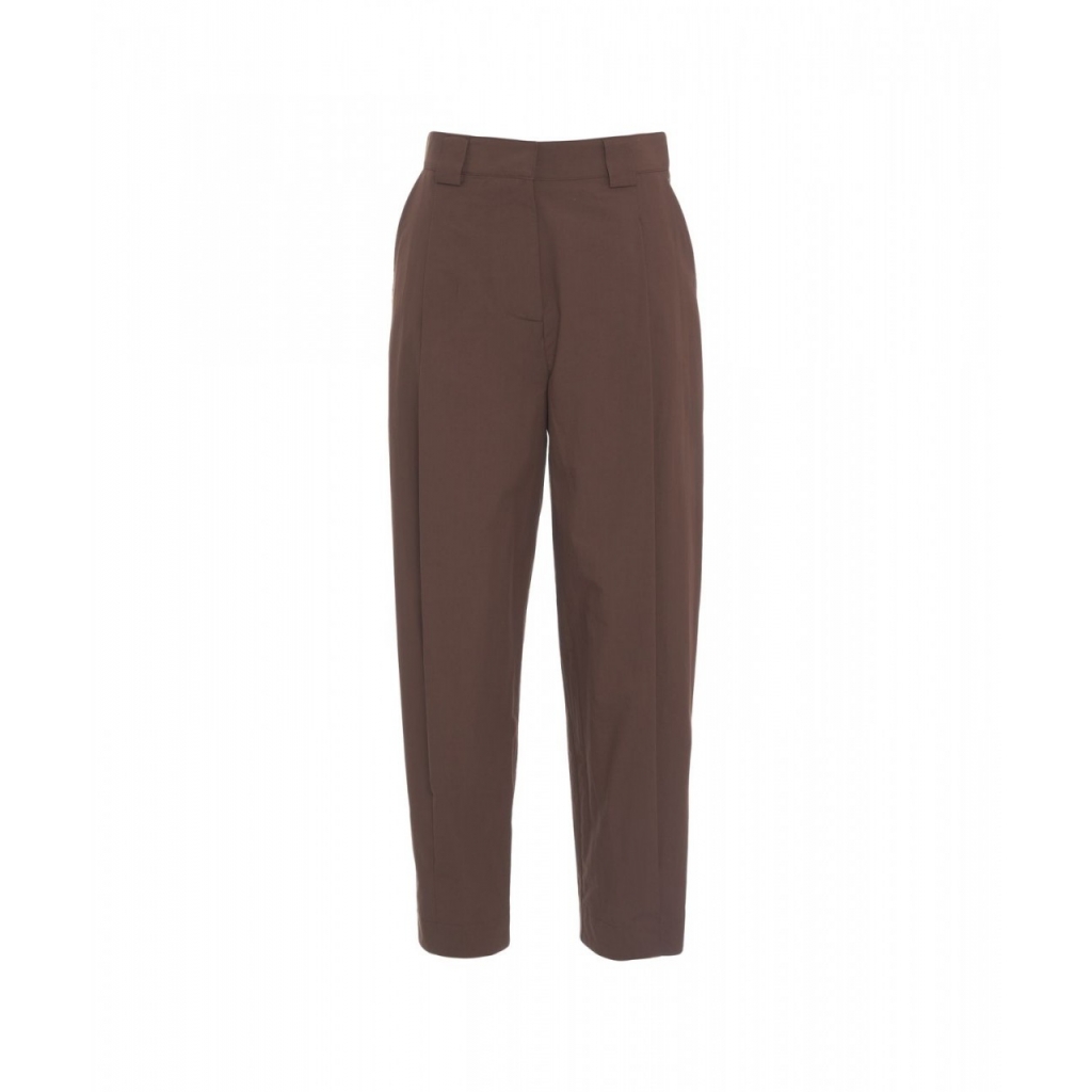 Pantaloni in popeline marrone