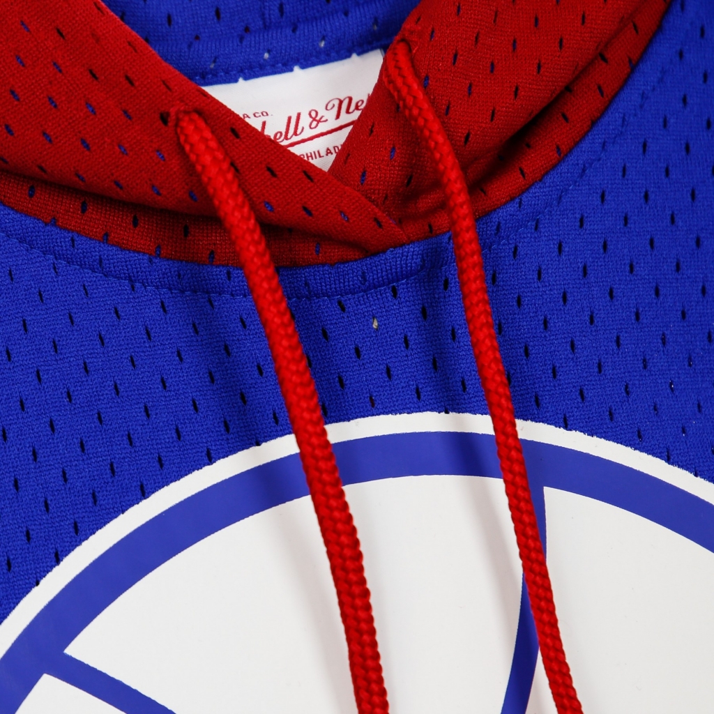 felpa leggera cappuccio manica corta uomo nba buzzer beater mesh hoody hardwood classics phi76e ORIGINAL TEAM COLORS