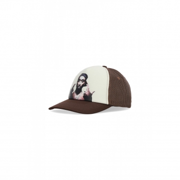 cappellino visiera curva uomo stay up trucker x tupac BROWN