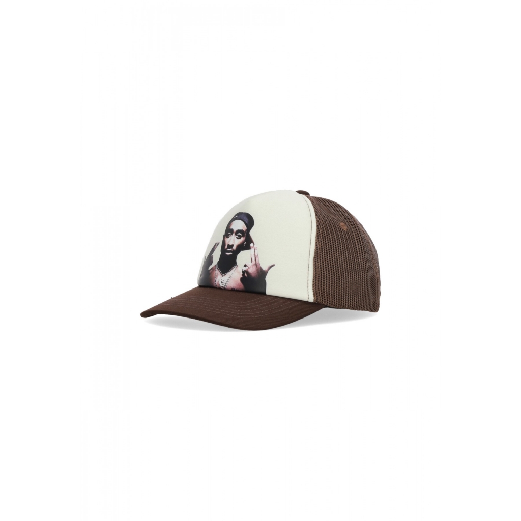 cappellino visiera curva uomo stay up trucker x tupac BROWN