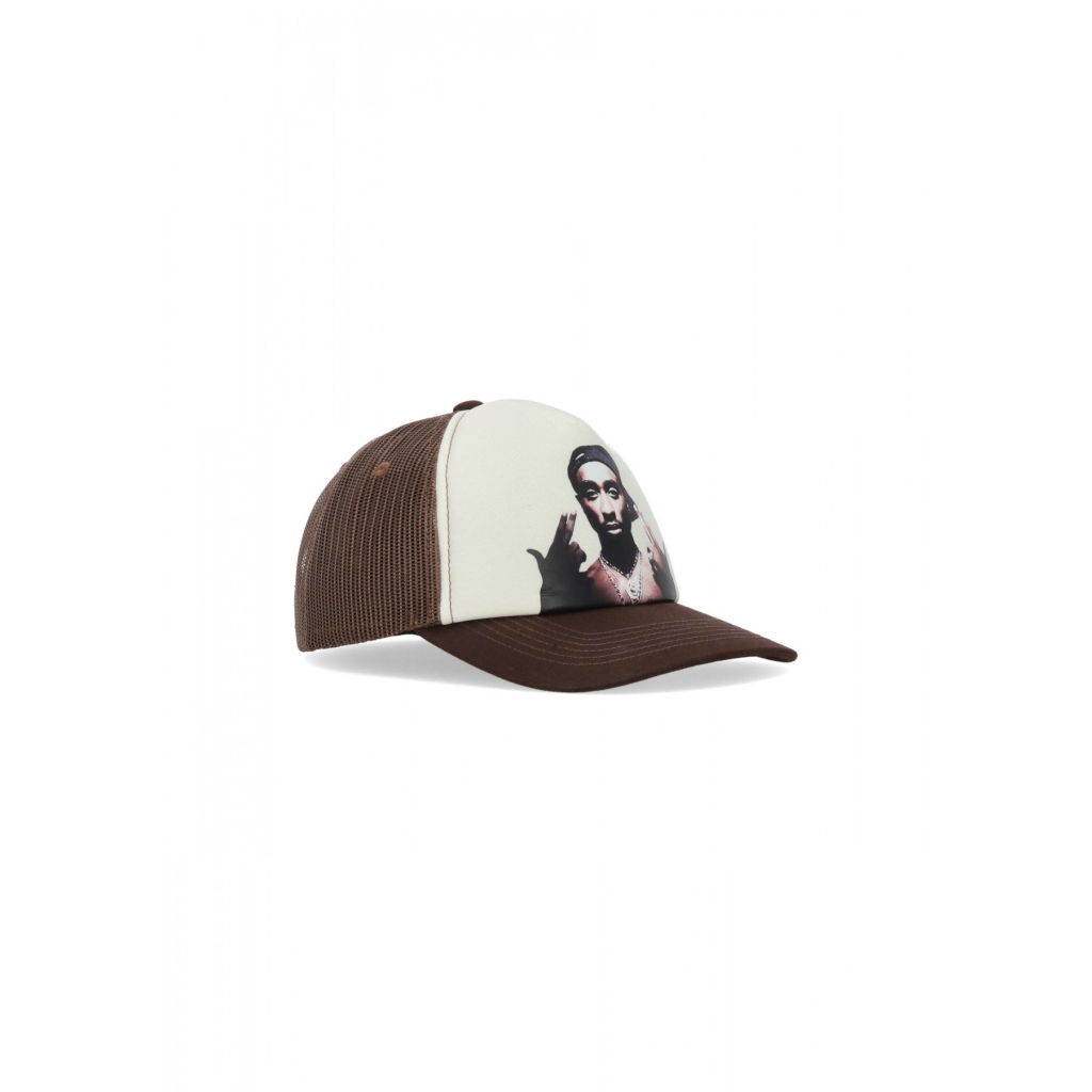 cappellino visiera curva uomo stay up trucker x tupac BROWN