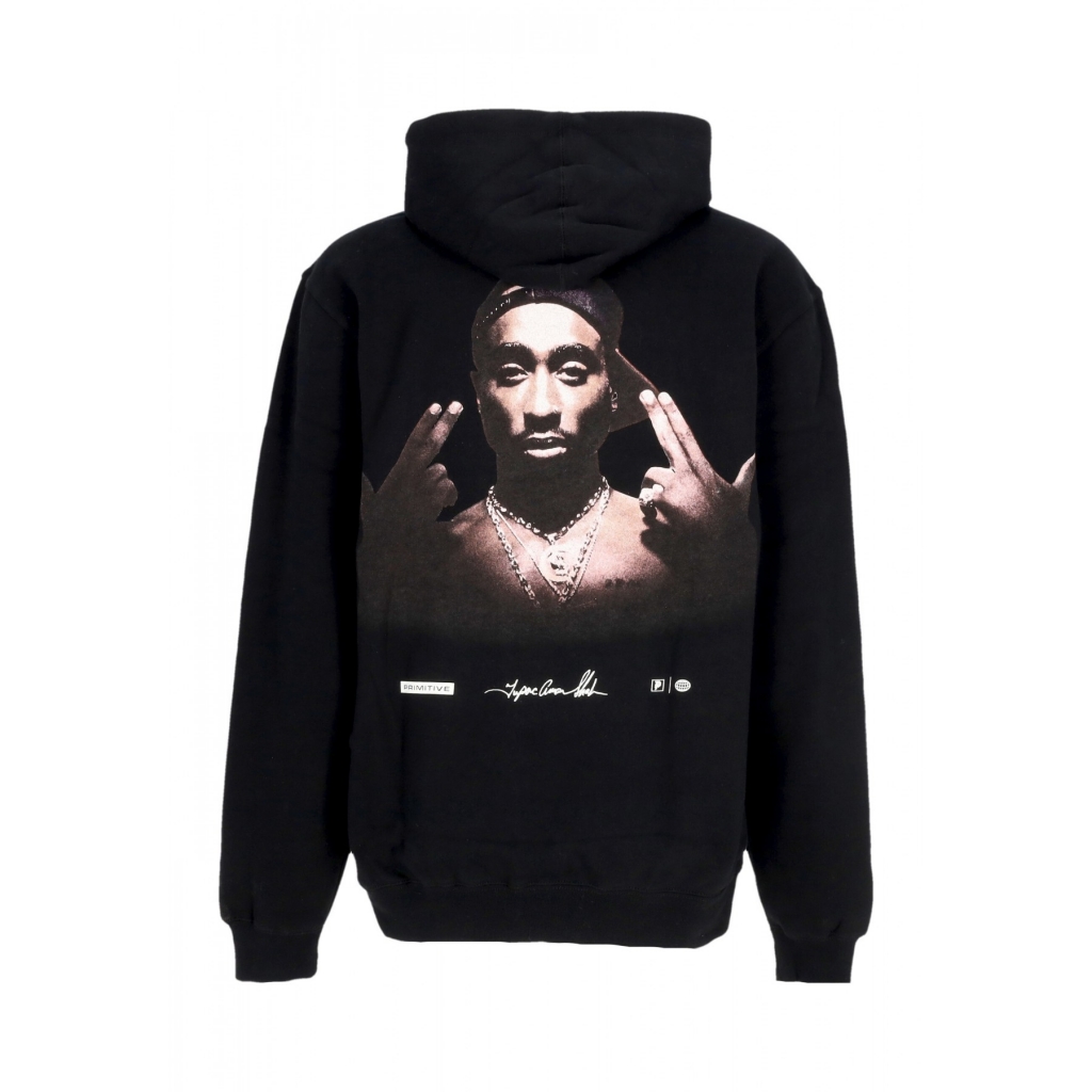 felpa cappuccio uomo stay up hoodie x tupac BLACK