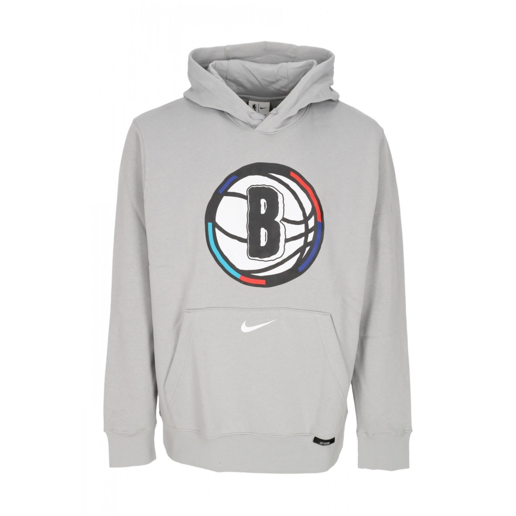 felpa cappuccio uomo nba city edition club hoodie bronet FIT SILVER/WHITE