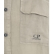 Camicia in lino con logo grigio