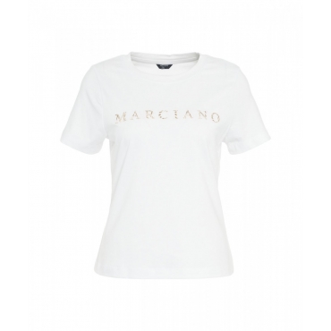 T-shirt con scritta logo bianco