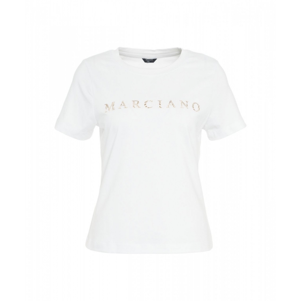 T-shirt con scritta logo bianco