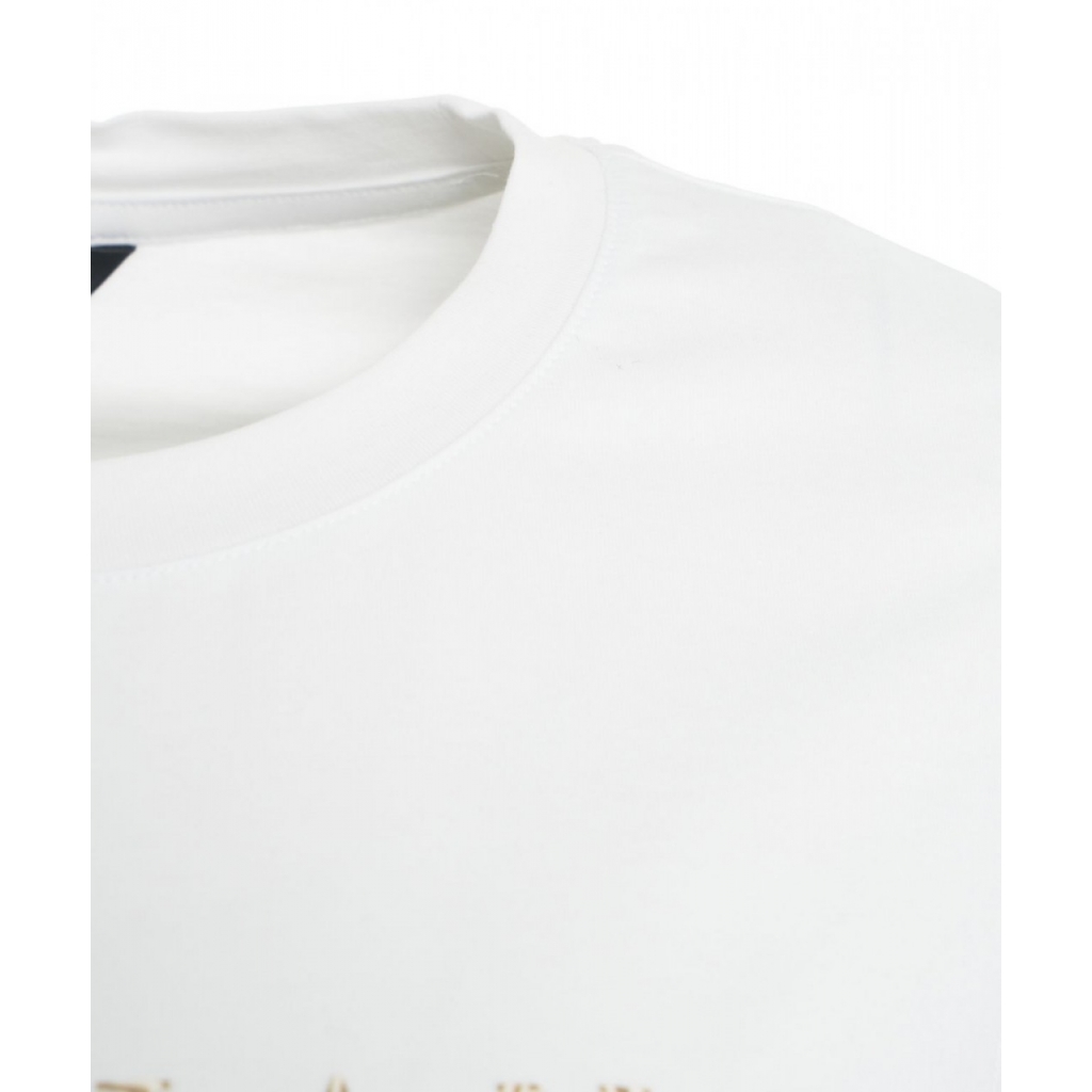 T-shirt con scritta logo bianco