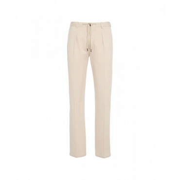 Pantaloni chino con coulisse beige