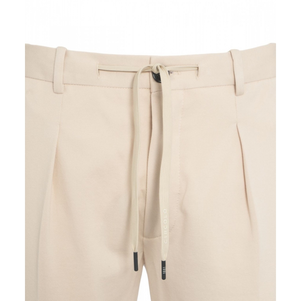 Pantaloni chino con coulisse beige