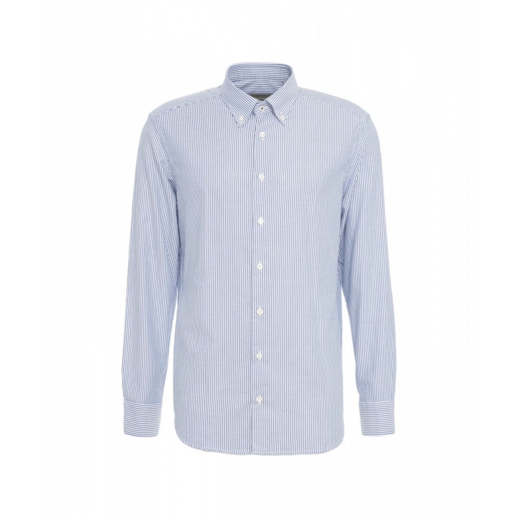 Camicia a righe in cotone blu