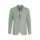 Blazer monopetto in misto lino verde