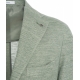 Blazer monopetto in misto lino verde