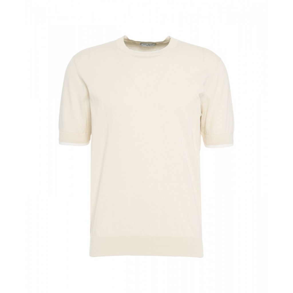 T-shirt a girocollo beige