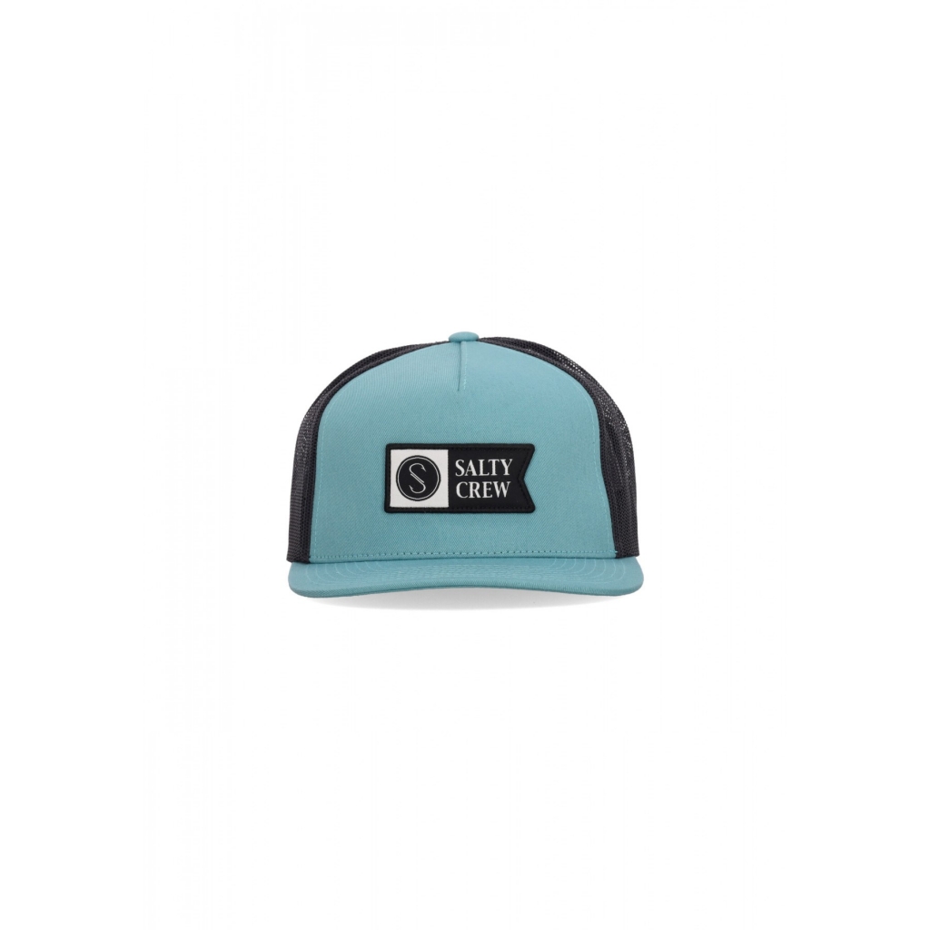 cappellino visiera piatta uomo alpha twill trucker DARK AQUA