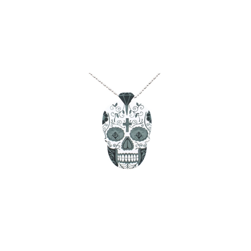 collana uomo kingloop necklace wood calavera black unico