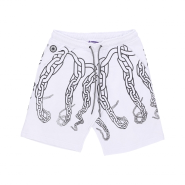 pantalone corto tuta uomo chain sweatshort WHITE