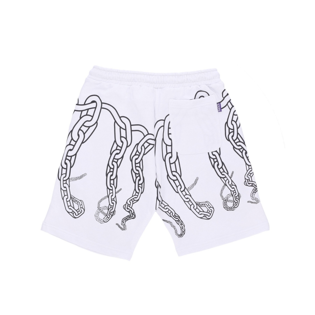 pantalone corto tuta uomo chain sweatshort WHITE