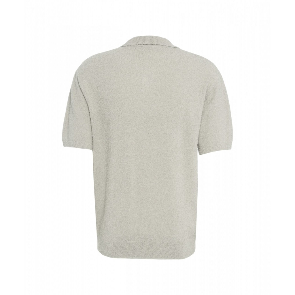 Polo in maglia boucl grigio chiaro