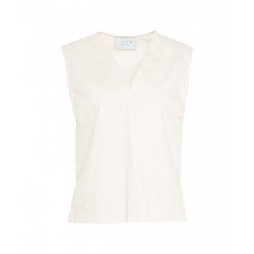 Bluse senza maniche crema