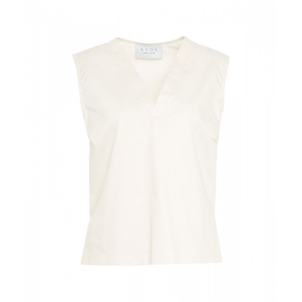 Bluse senza maniche crema