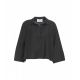 Blusa con colletto a polo nero