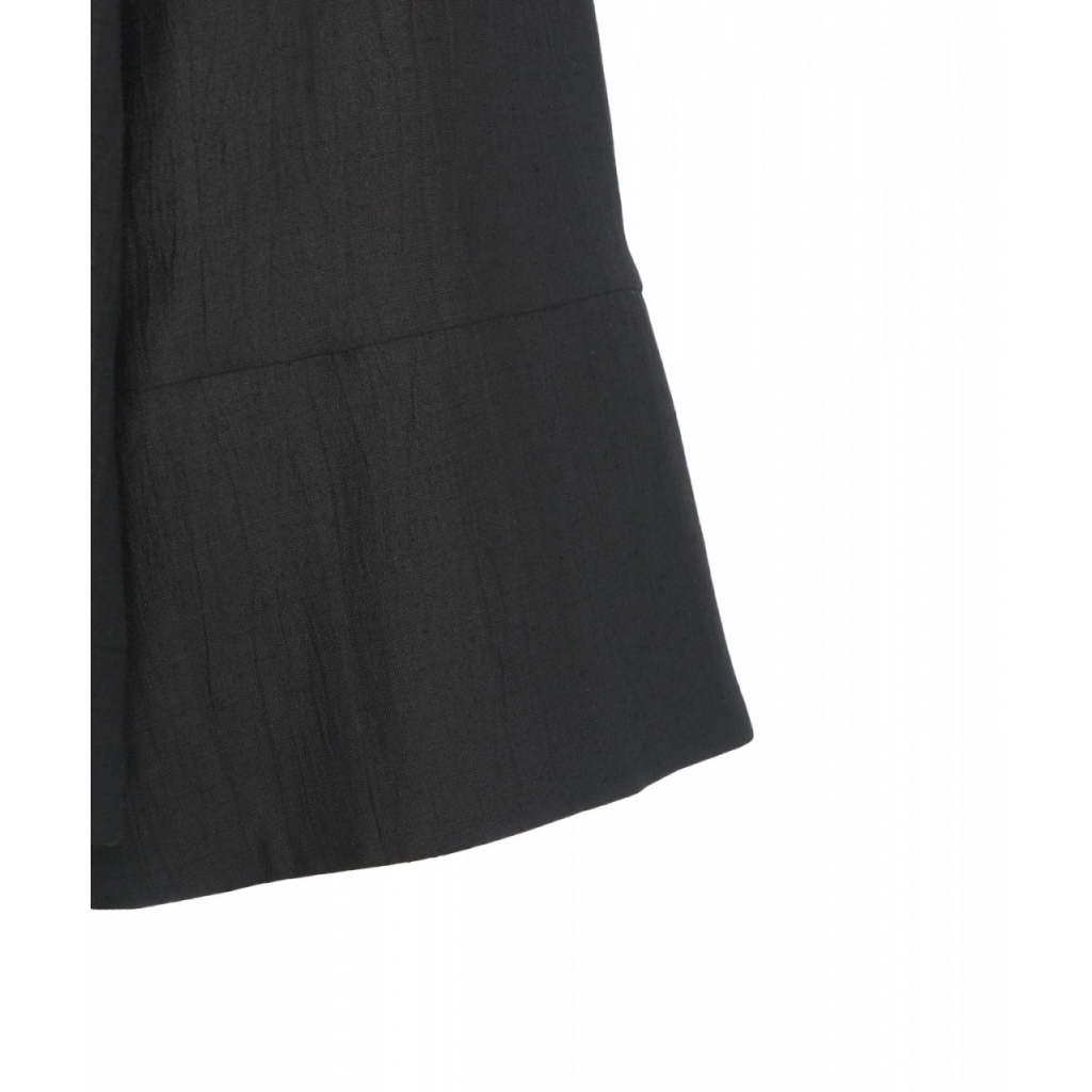 Blusa con colletto a polo nero