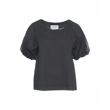 Blusa in cotone nero