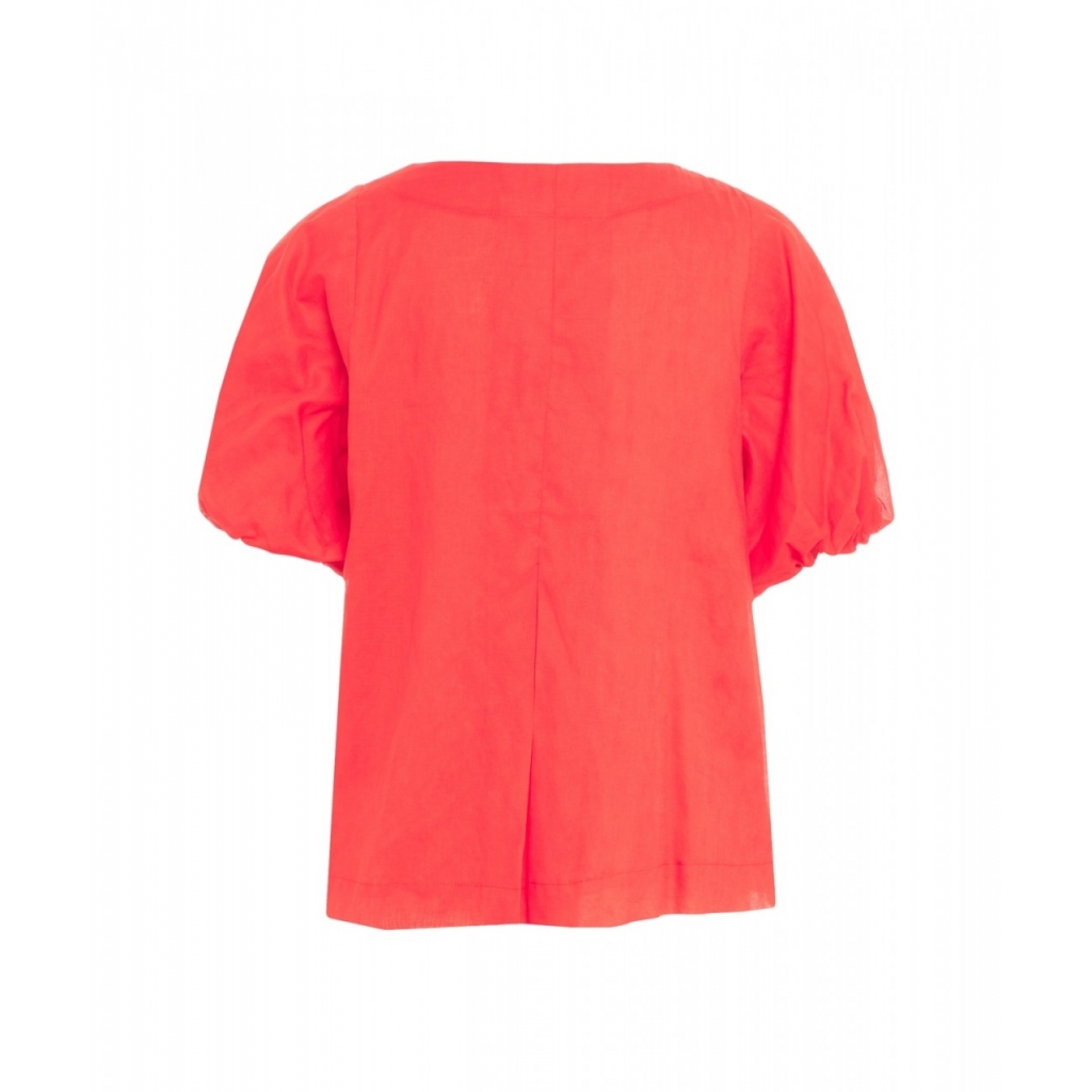 Blusa in cotone corallo