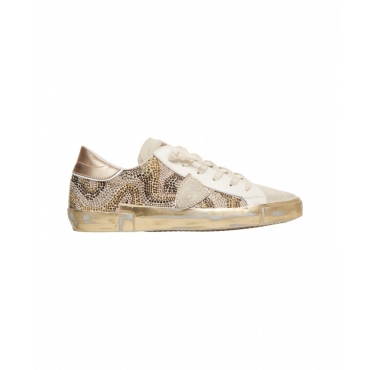 Sneakers con strass Prsx oro