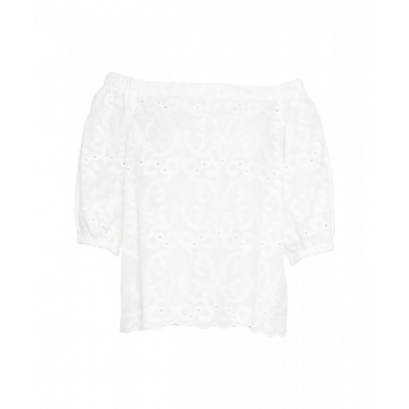 Blusa con ricami bianco