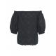 Blusa con ricami nero