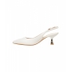 Slingback in nappa bianco