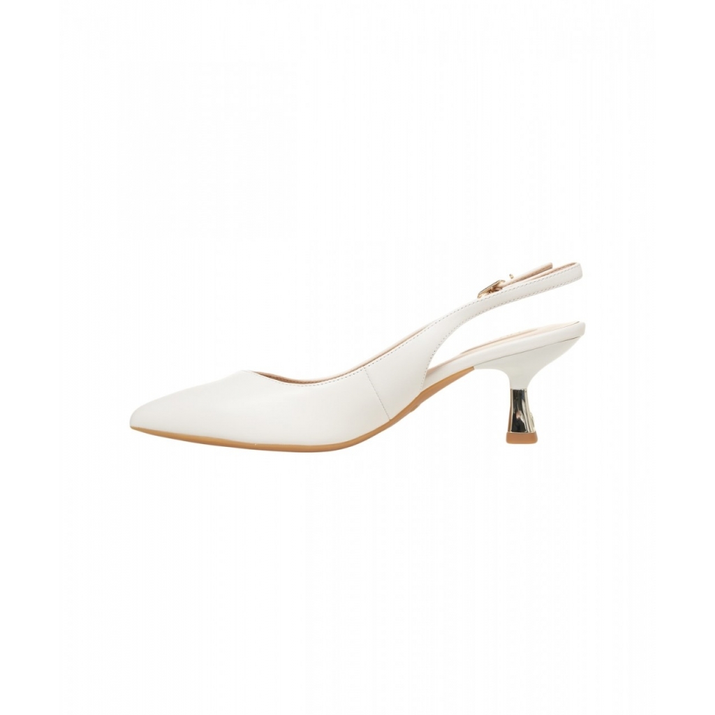 Slingback in nappa bianco