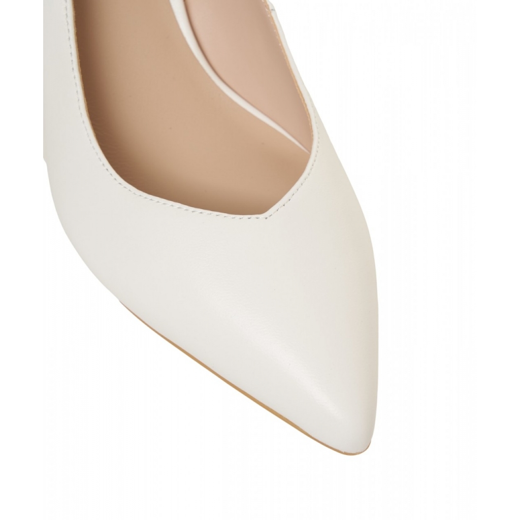 Slingback in nappa bianco