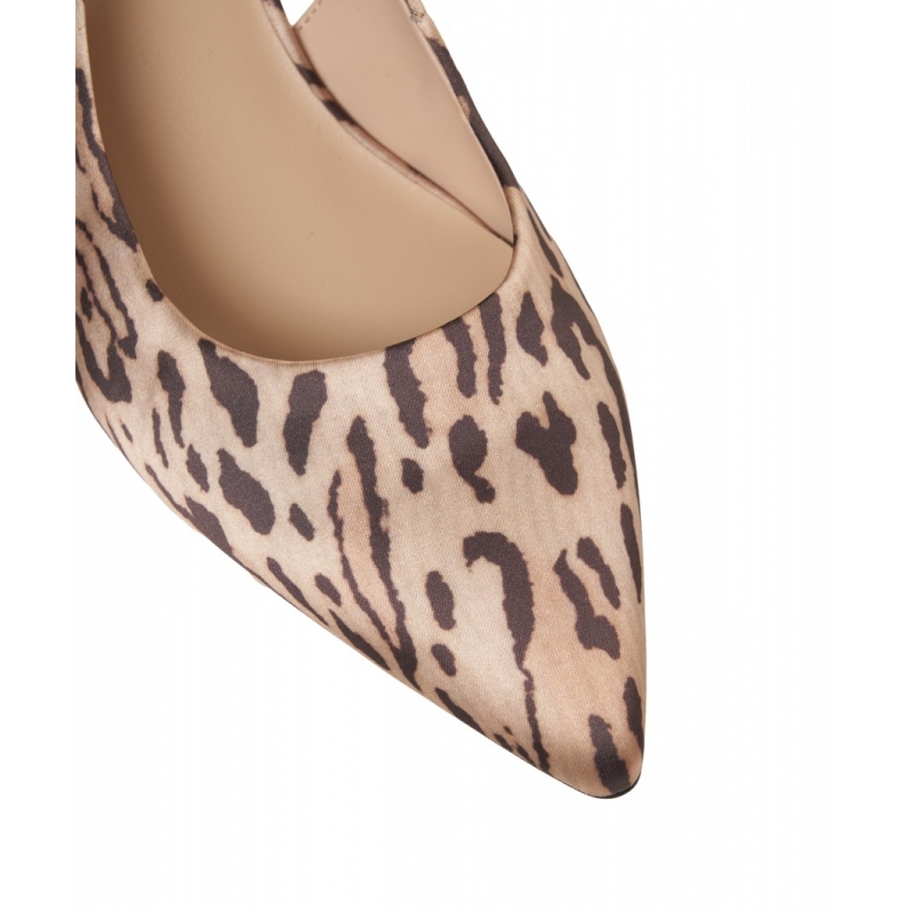 Slingback animalier marrone