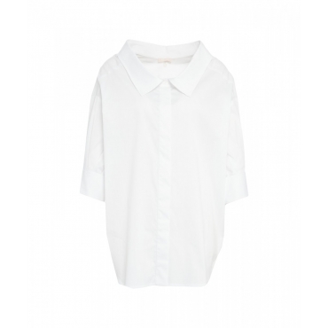 Camicia oversize in popeline bianco