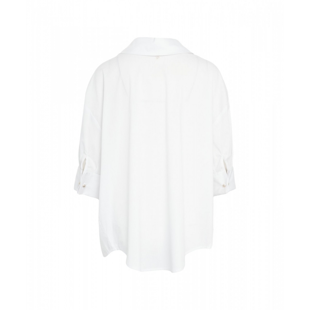 Camicia oversize in popeline bianco