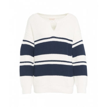 Pullover oversize in maglia bianco