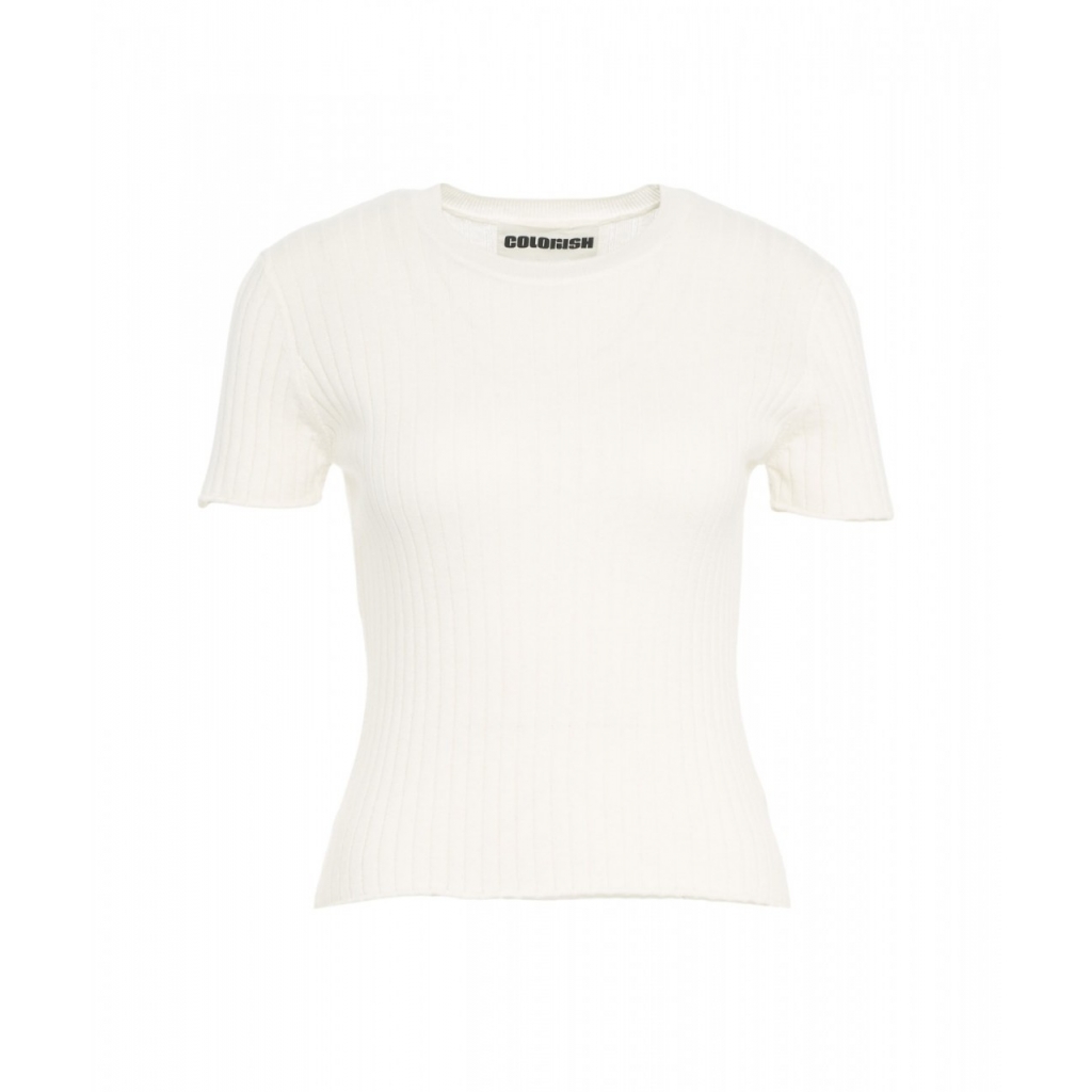 T-shirt in maglia bianco