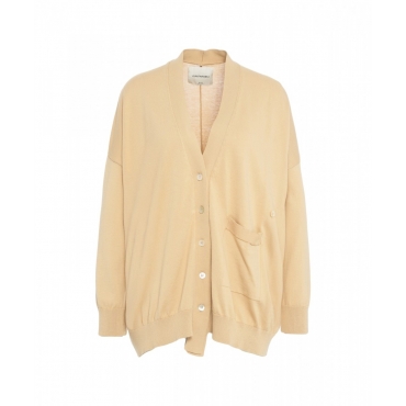 Cardigan in cotone beige