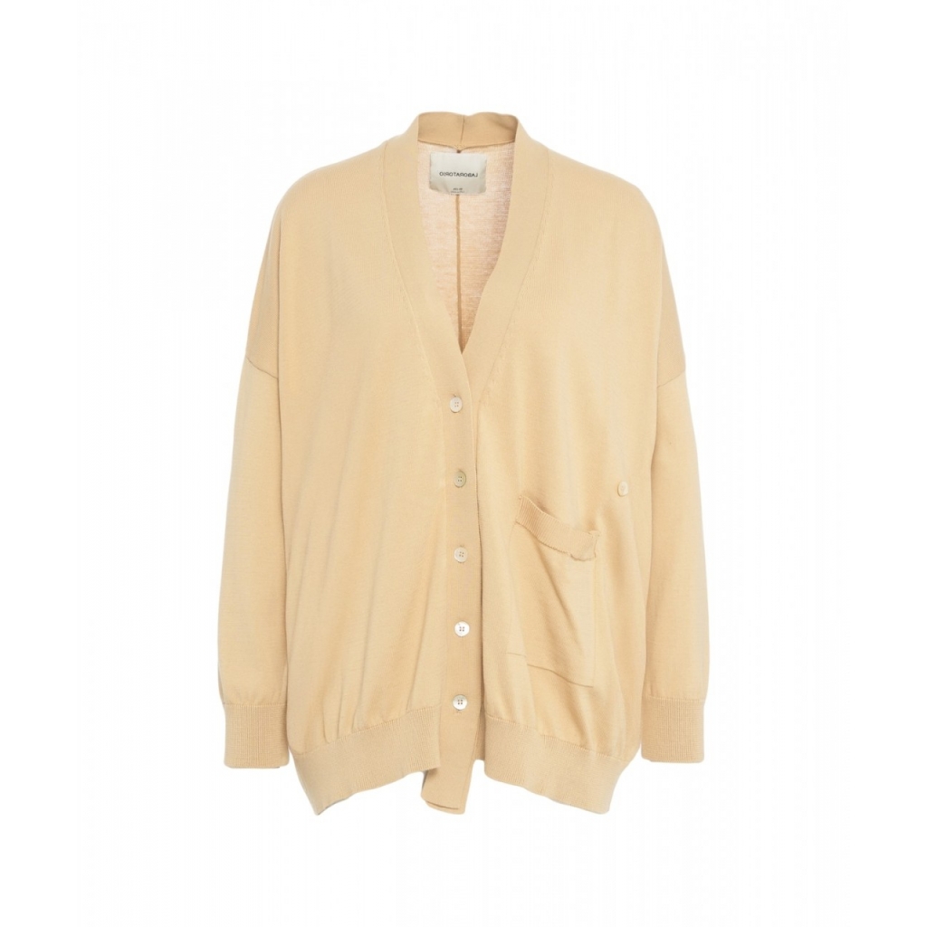 Cardigan in cotone beige