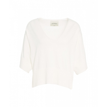 Top in maglia bianco