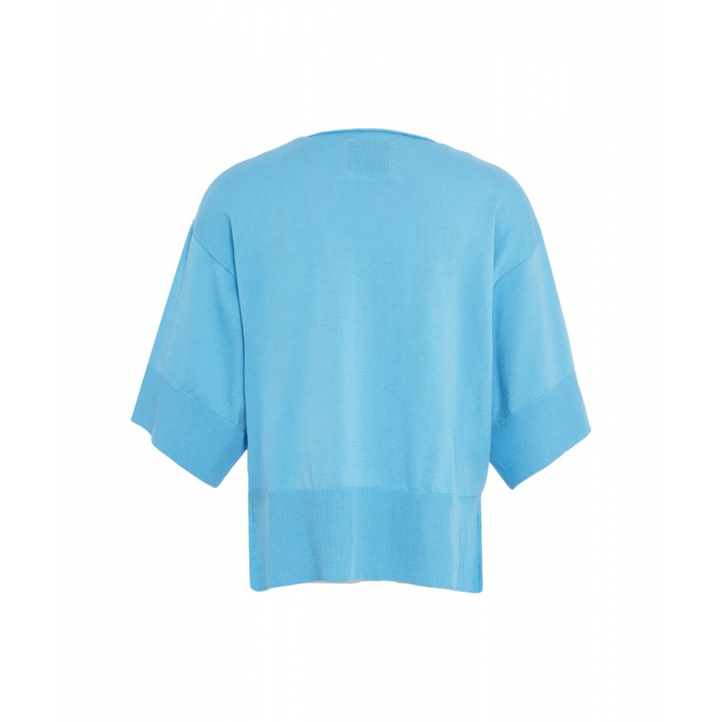 Top in maglia azzurro