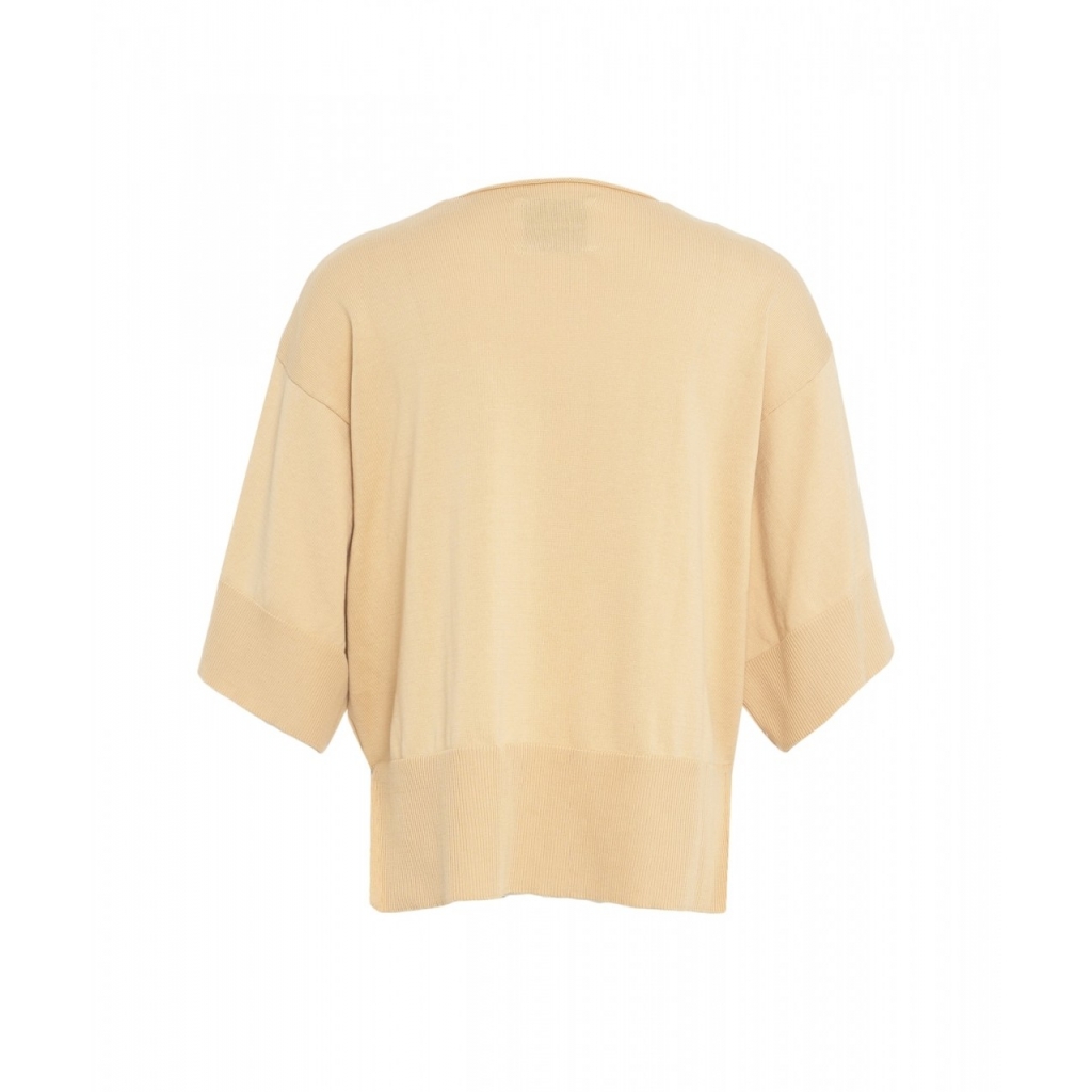 Top in maglia beige