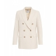 Blazer doppiopetto in misto lino beige