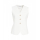 Gilet in misto lino bianco