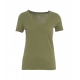 T-Shirt con scollo a V oliva